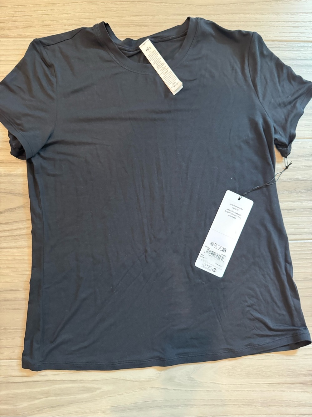 ALO Yoga All Day Women’s Short Sleeve Crew Tee - Black NWT